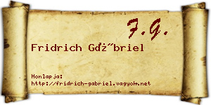 Fridrich Gábriel névjegykártya